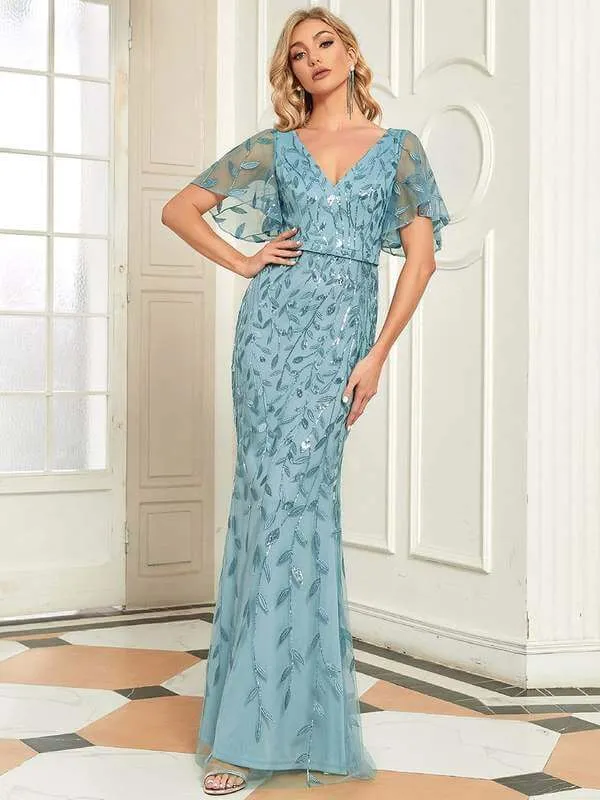 Roycebridal Eliza tulle sleeve mother of bride or bridesmaid dress