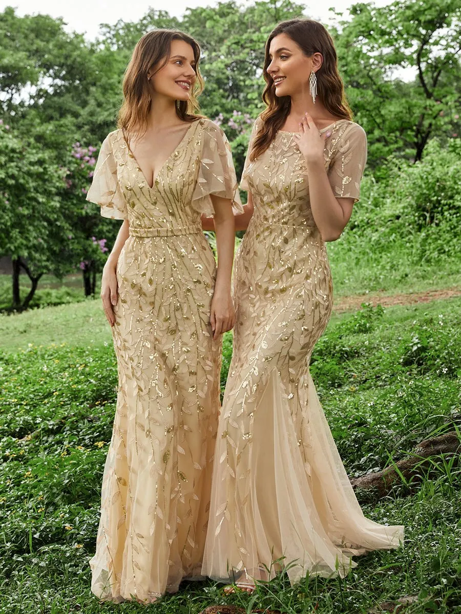 Roycebridal Eliza tulle sleeve mother of bride or bridesmaid dress