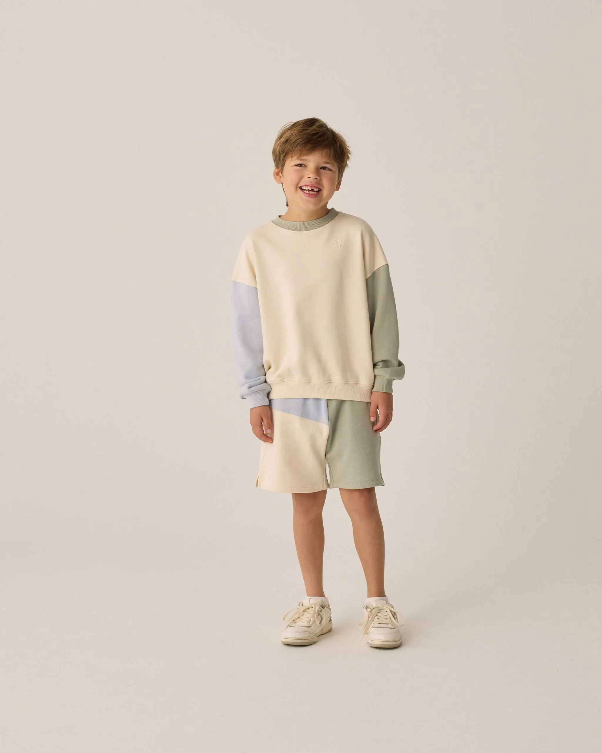 Sage Color Block Shorts