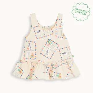Scoops - Postcard Jersey Baby & Kids Frill Swing Top
