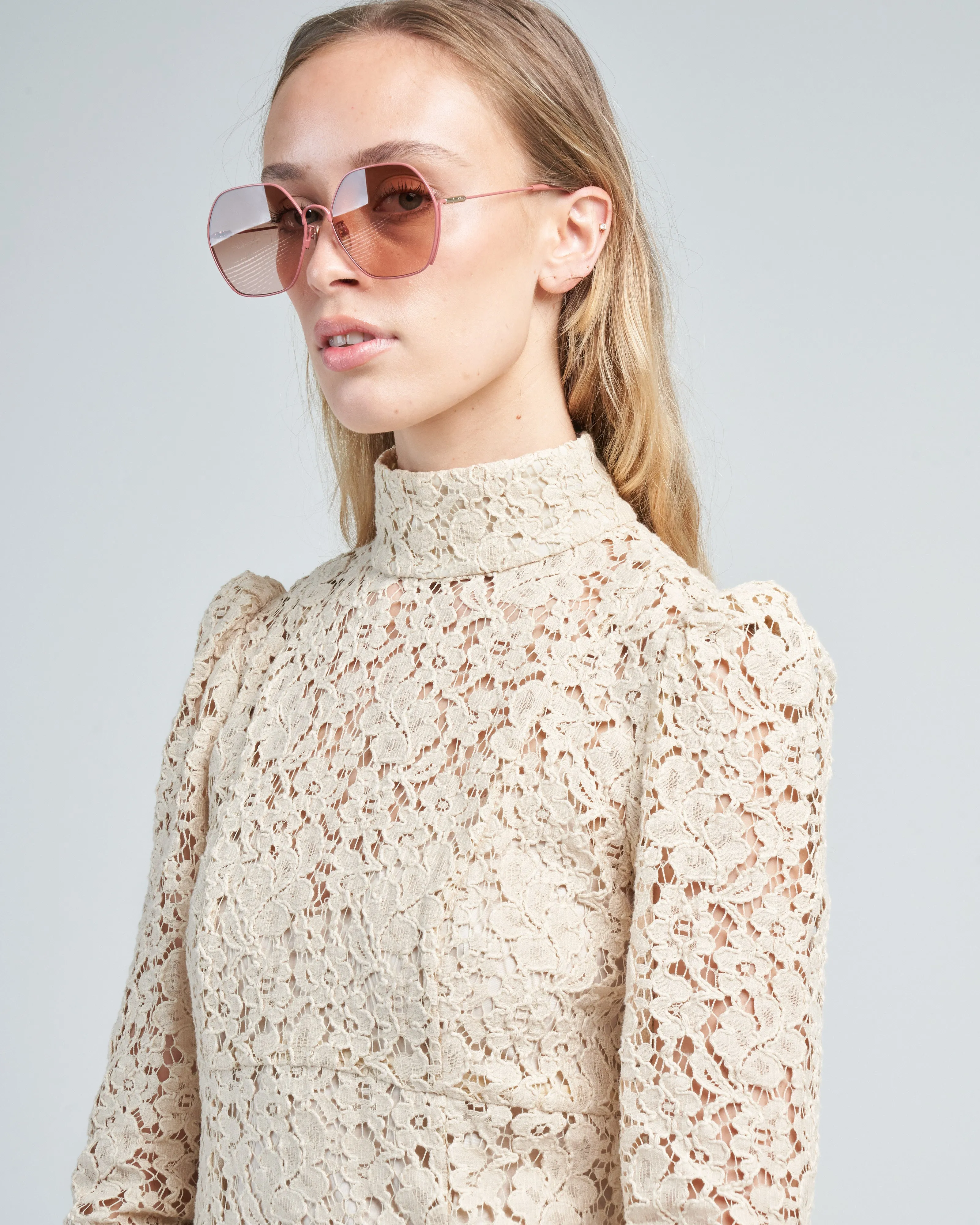 sensory lace midi dress