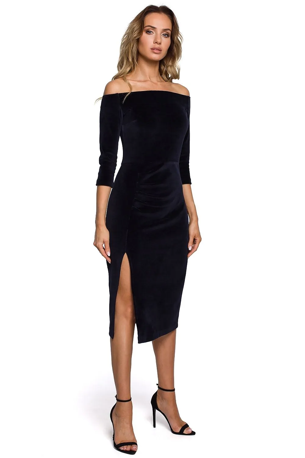 Sensual Neckline Fitted Midi Dress