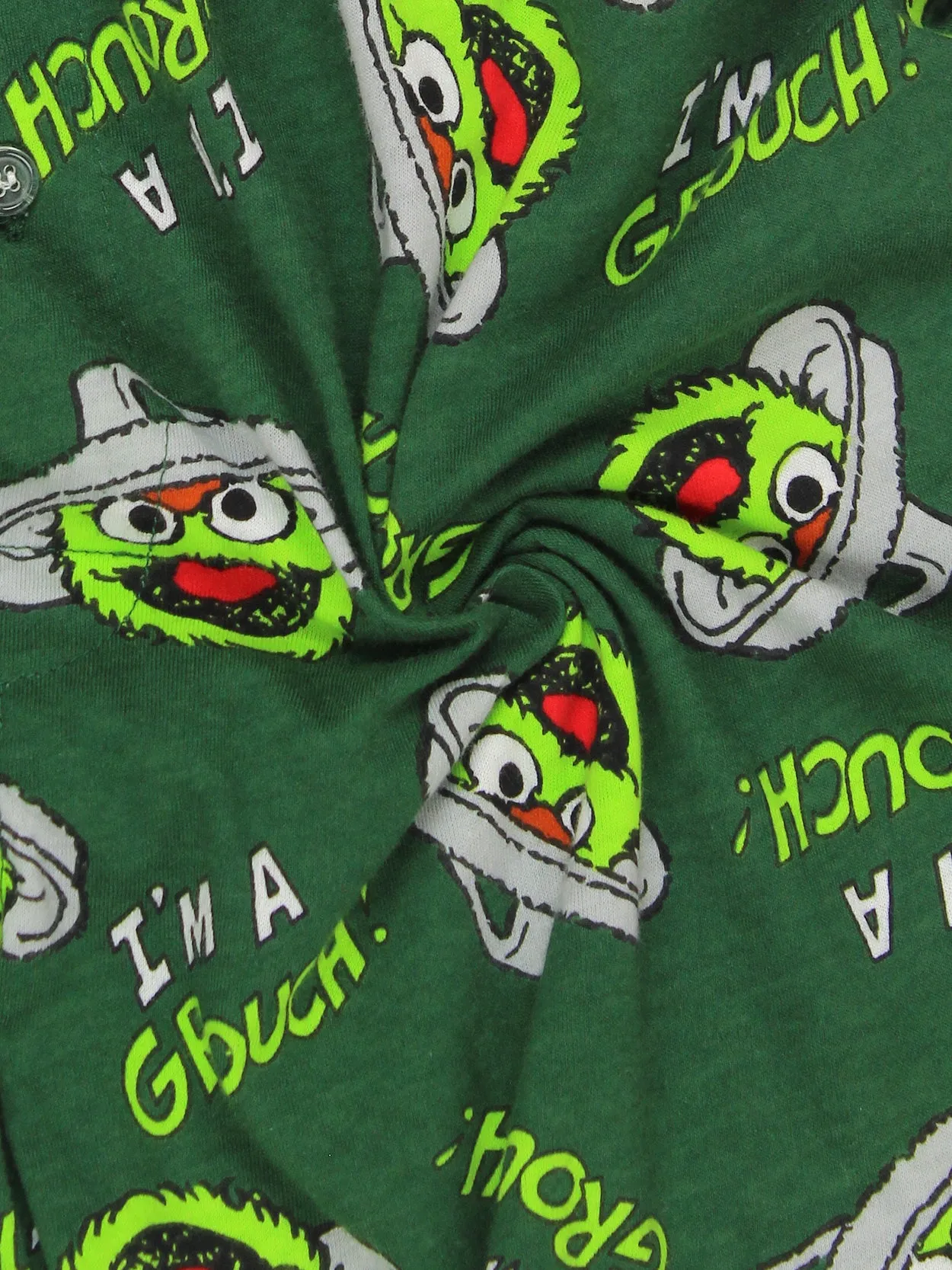 Sesame Street Oscar the Grouch Button Fly Boxer Shorts
