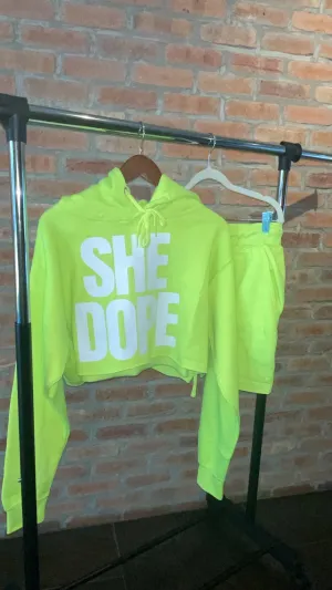 She Dope Neon Green Short Set