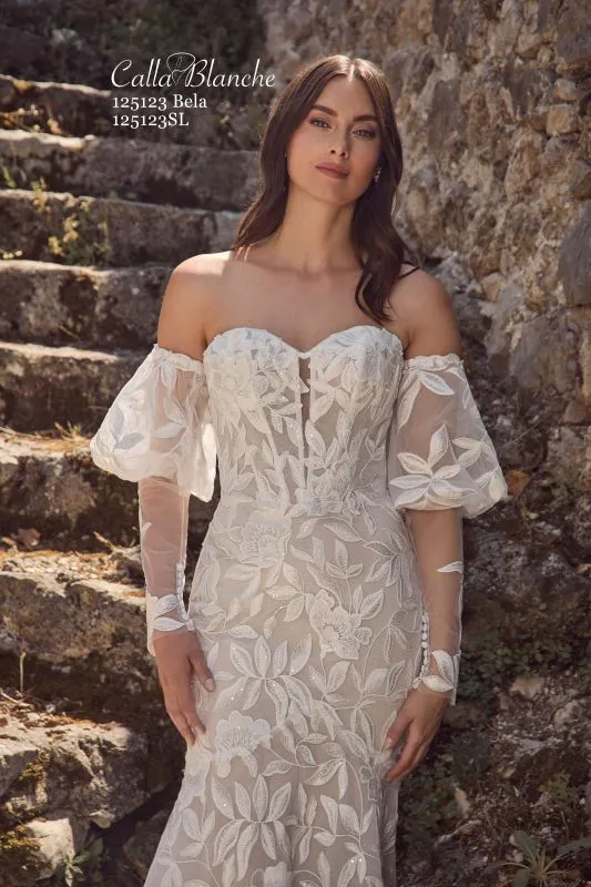 Size 16 Calla Blanche 125123 Bela Ivory/Light Nude Gown