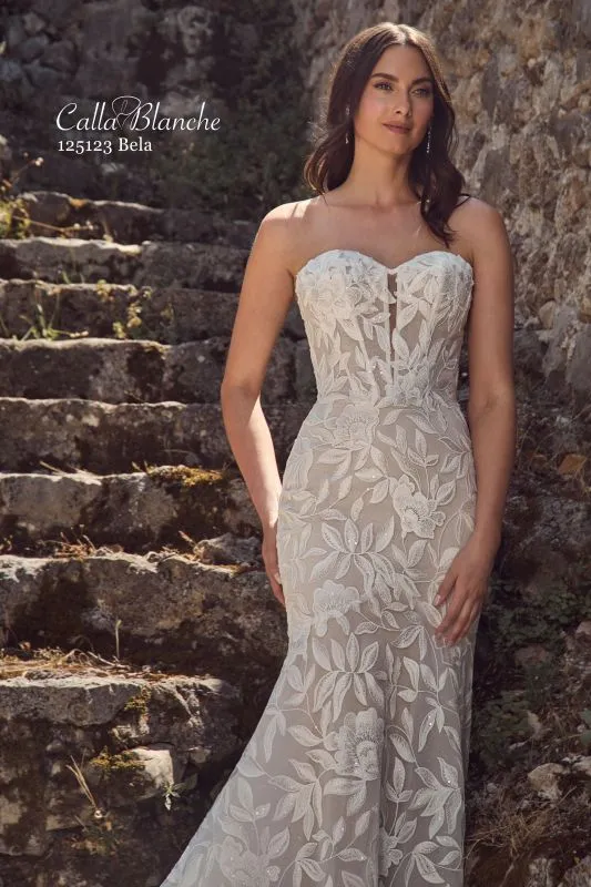 Size 16 Calla Blanche 125123 Bela Ivory/Light Nude Gown