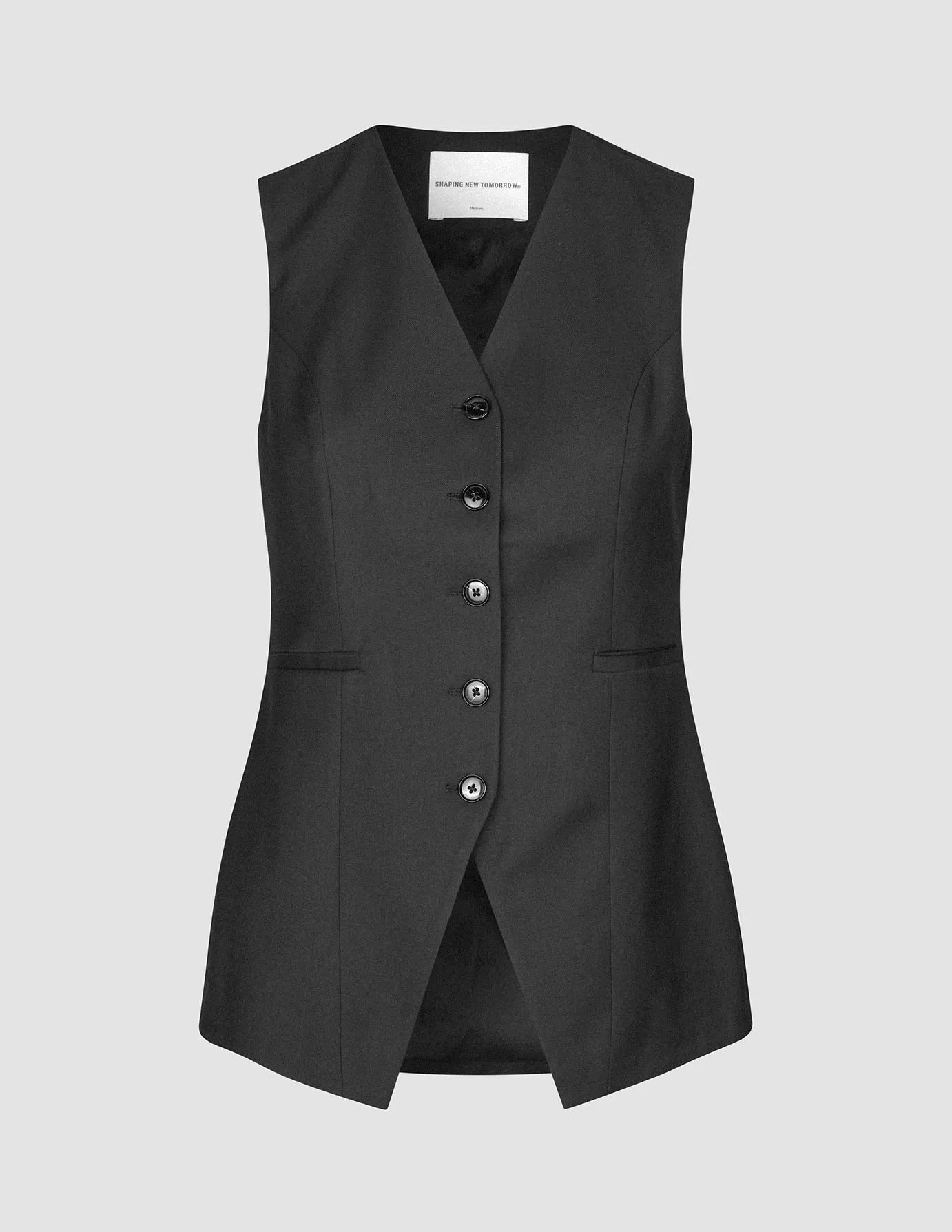 Skye Set Black Long Vest & Shorts
