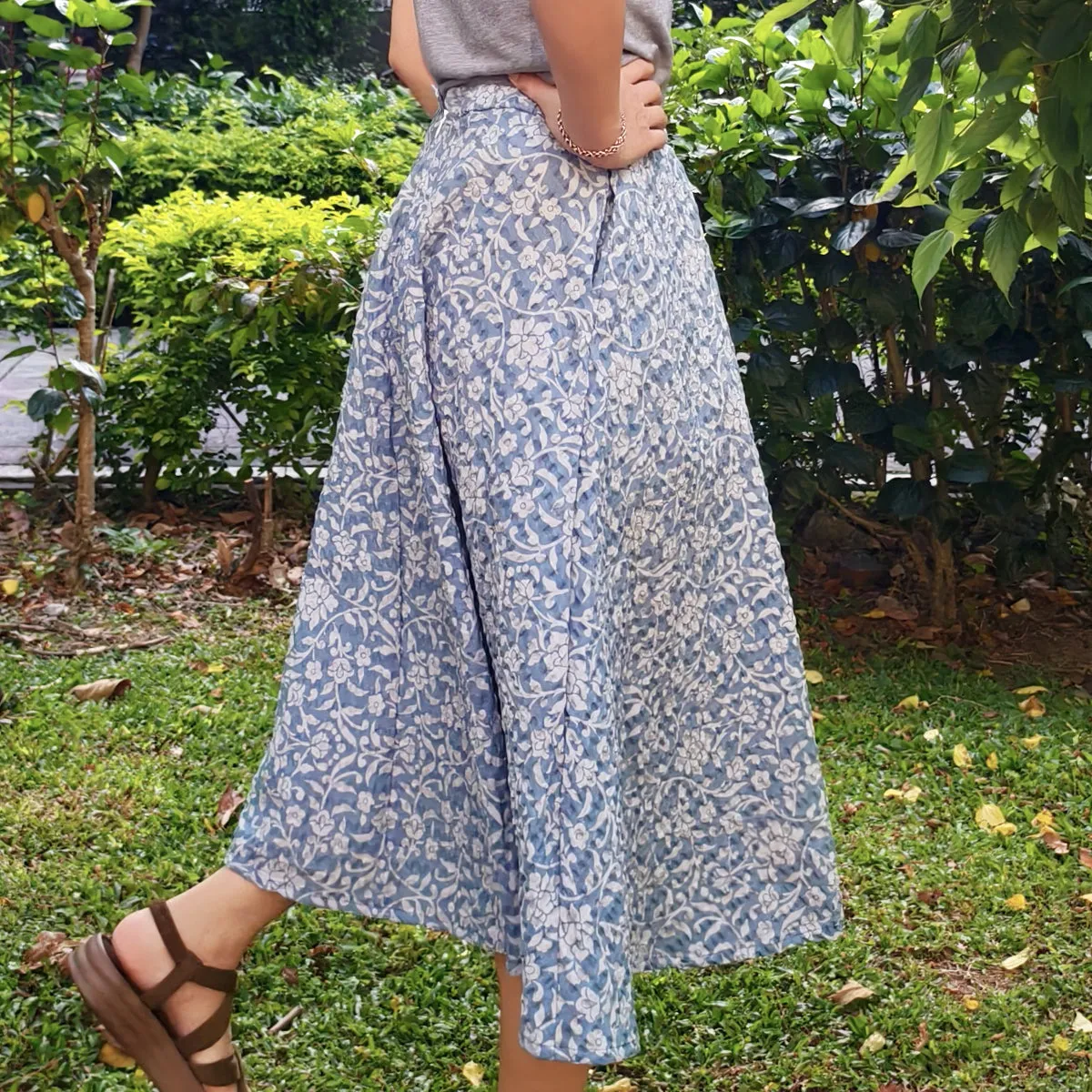 Soft Bloom Skirt-Handmade Circle Skirt