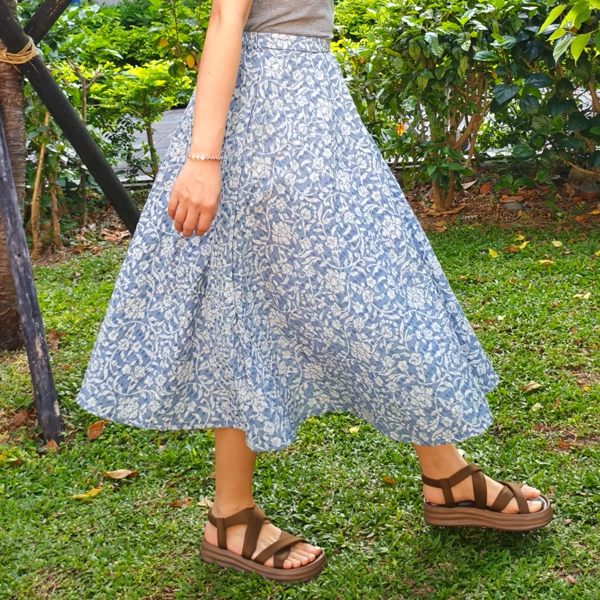 Soft Bloom Skirt-Handmade Circle Skirt