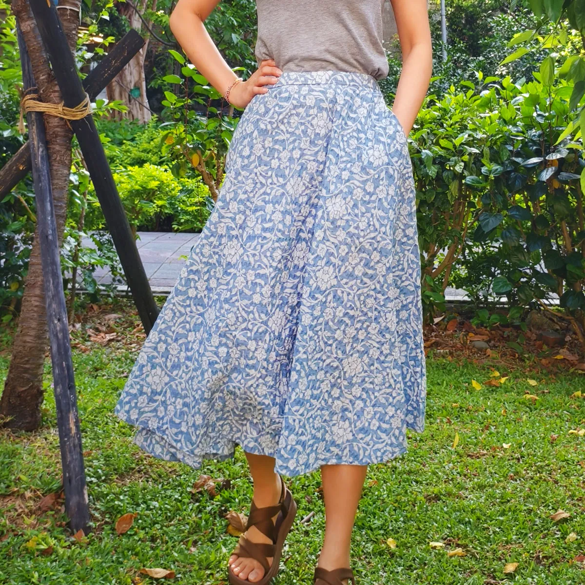 Soft Bloom Skirt-Handmade Circle Skirt