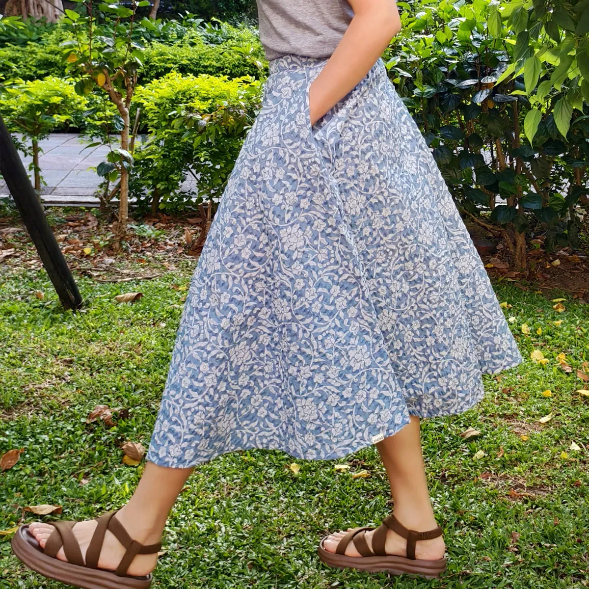 Soft Bloom Skirt-Handmade Circle Skirt
