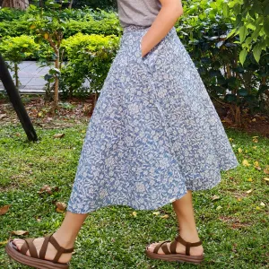 Soft Bloom Skirt-Handmade Circle Skirt