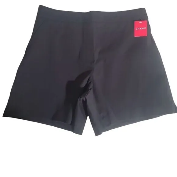 Spanx black 6 inch polished shorts size large brand new shapewear size Large
