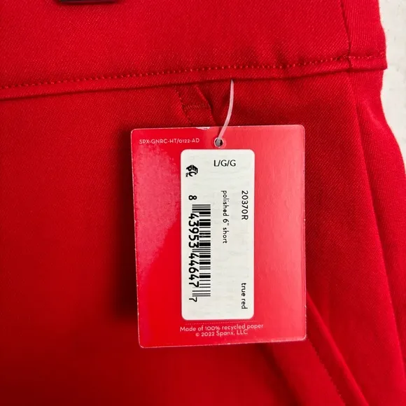 SPANX Polished 6” Shorts True Red Size Large