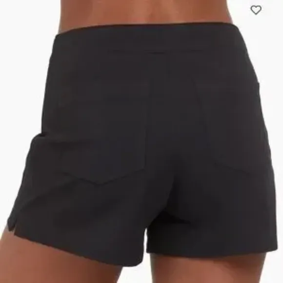 Spanx Polished Stretch Cotton Shorts size Medium Black