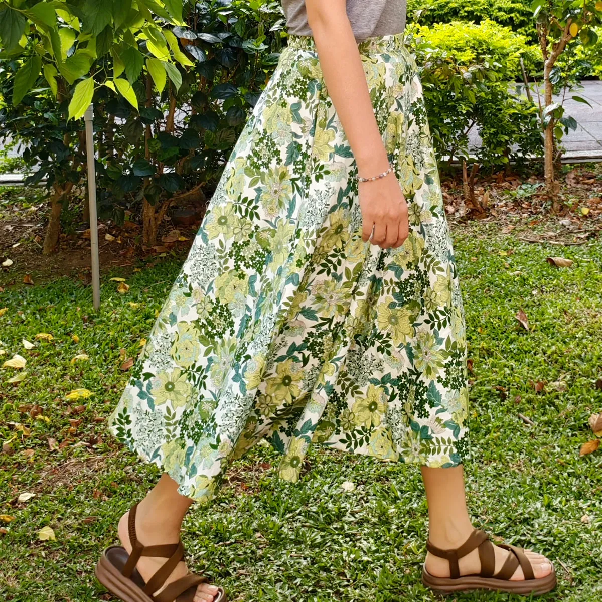 Spring Green-Handmade Circle Skirt