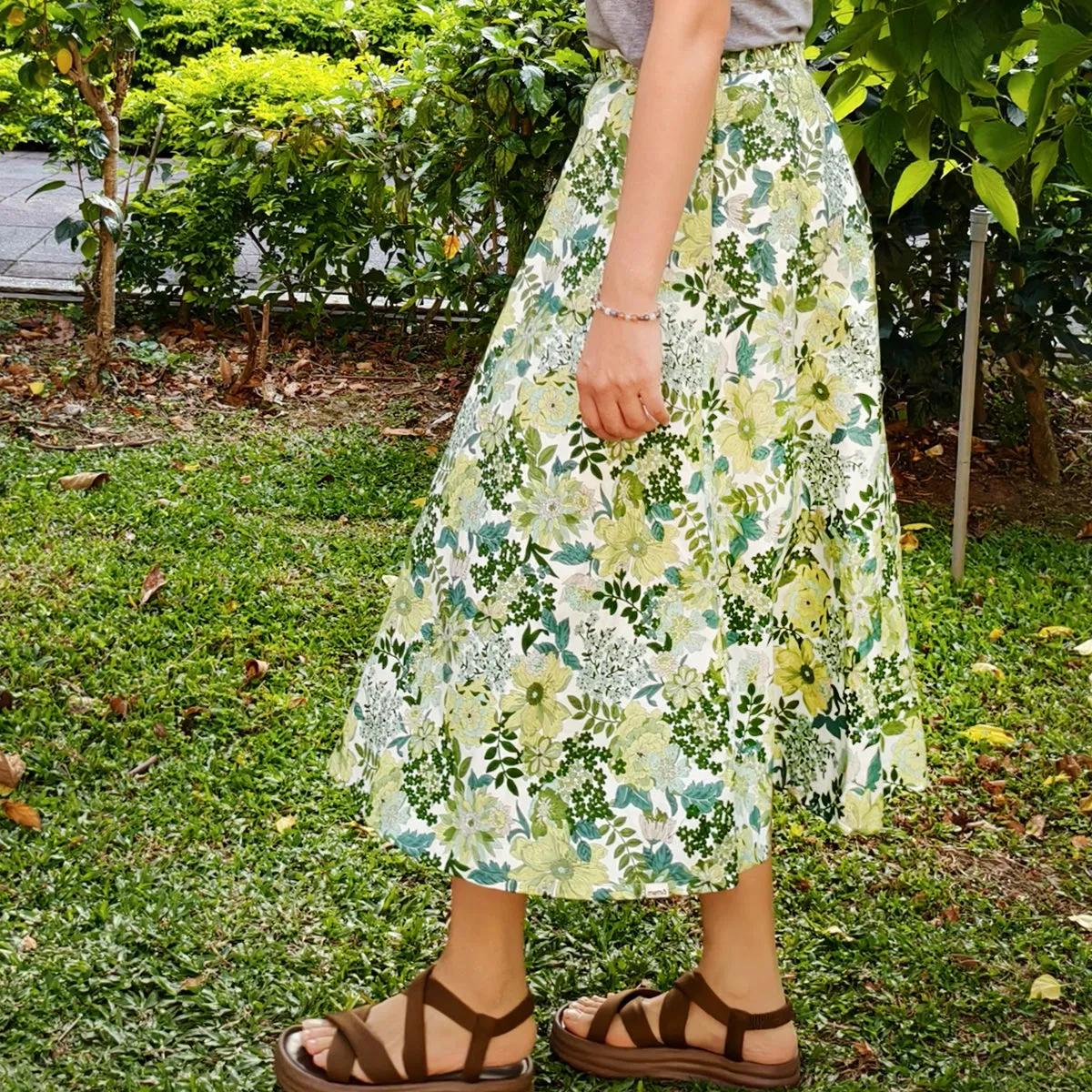 Spring Green-Handmade Circle Skirt