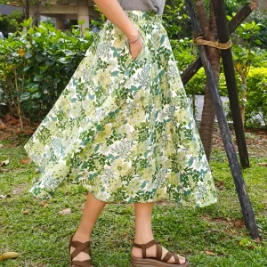 Spring Green-Handmade Circle Skirt