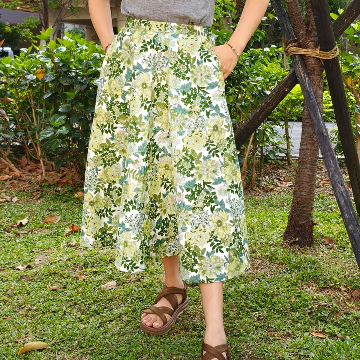 Spring Green-Handmade Circle Skirt