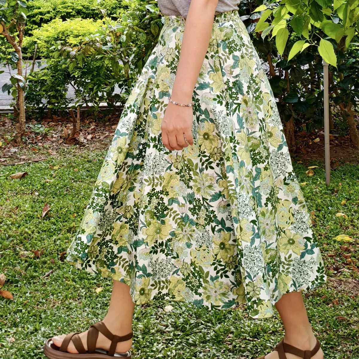 Spring Green-Handmade Circle Skirt