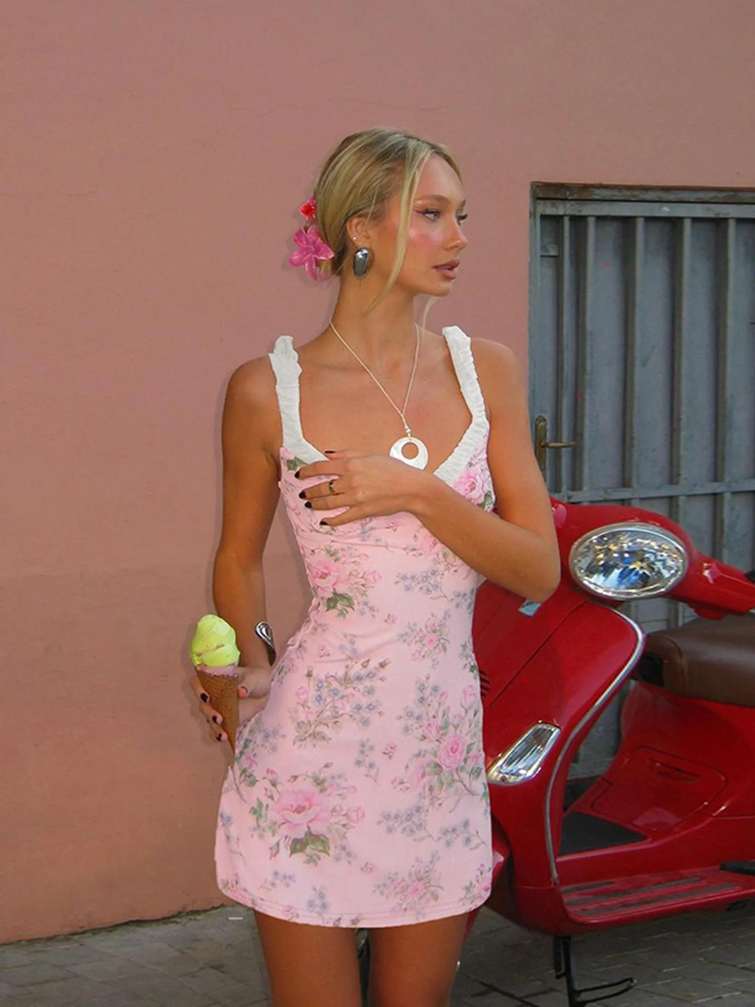 Strappy Floral Mini Dress