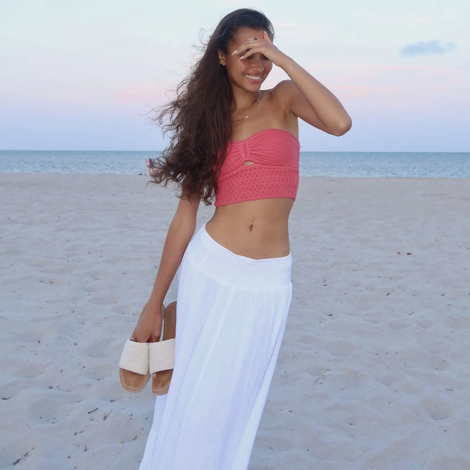 Striped Strapless Knit Bandeau Top for Casual Chic Looks
