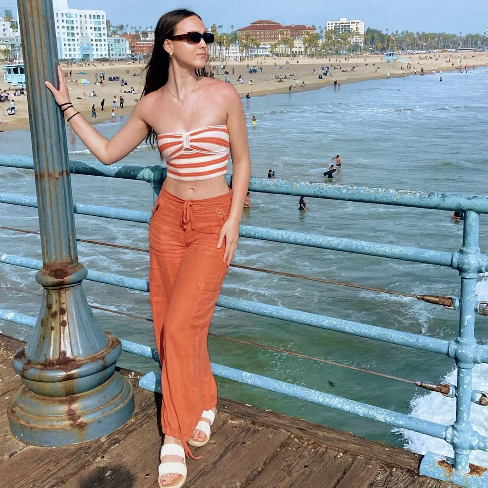 Striped Strapless Knit Bandeau Top for Casual Chic Looks