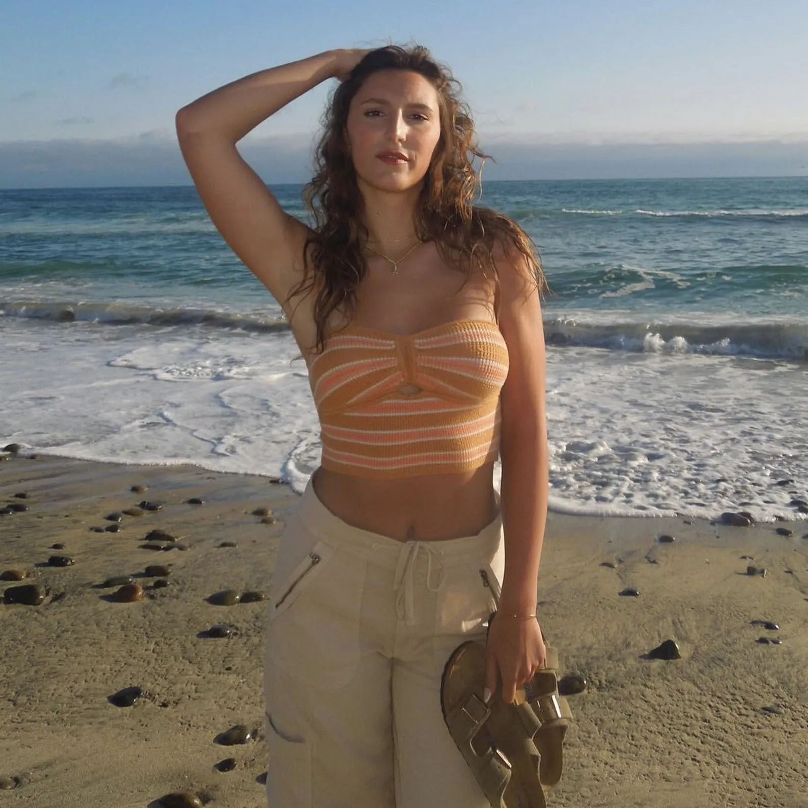 Striped Strapless Knit Bandeau Top for Casual Chic Looks