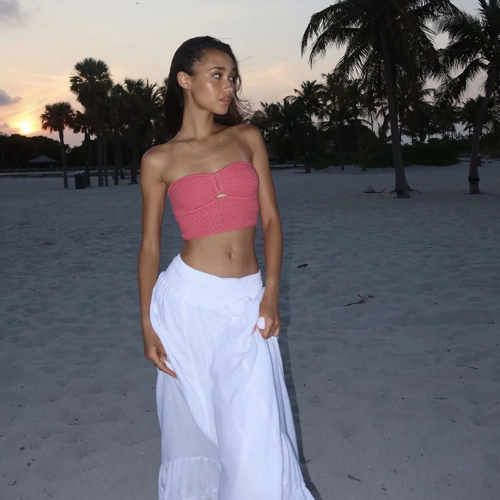 Striped Strapless Knit Bandeau Top for Casual Chic Looks