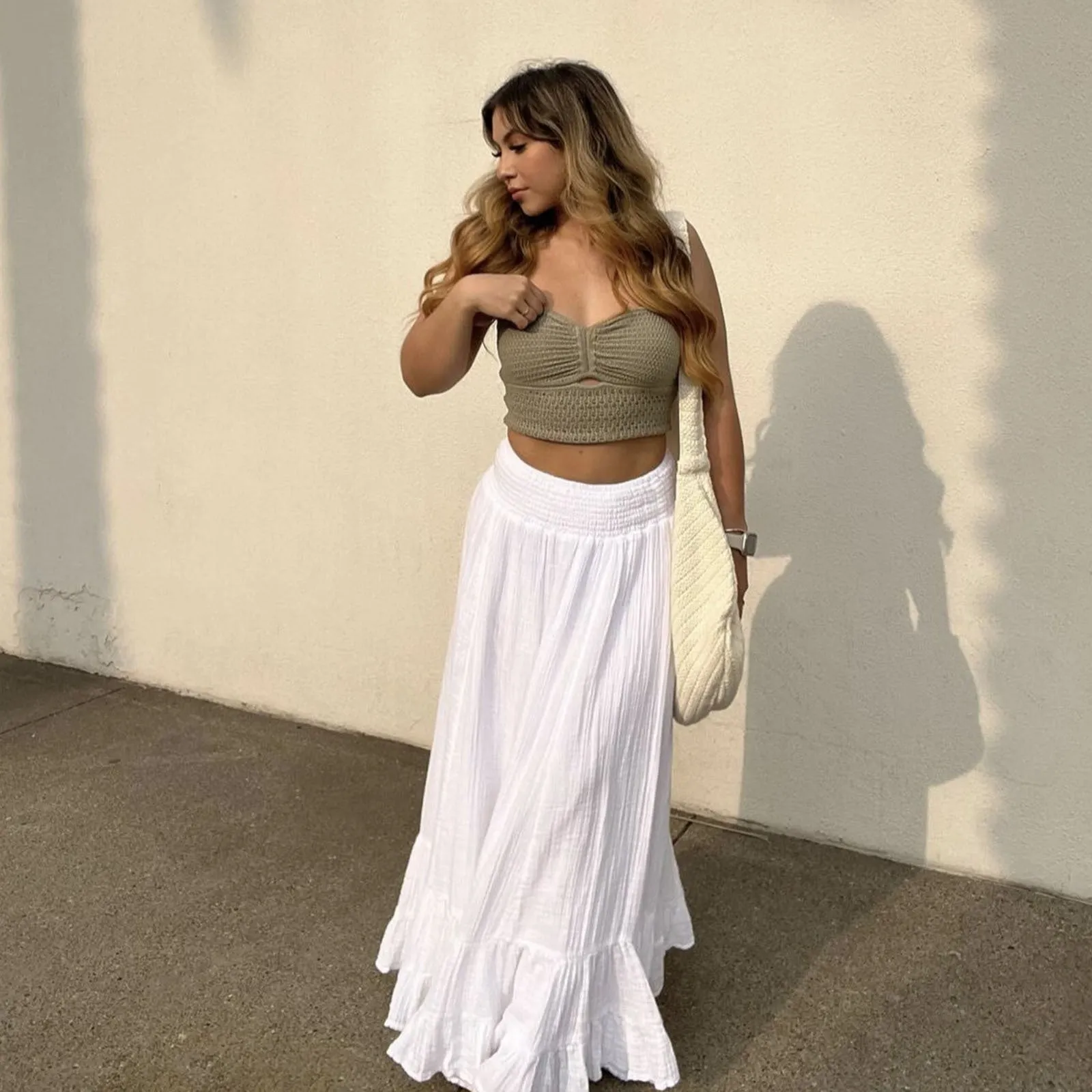 Striped Strapless Knit Bandeau Top for Casual Chic Looks