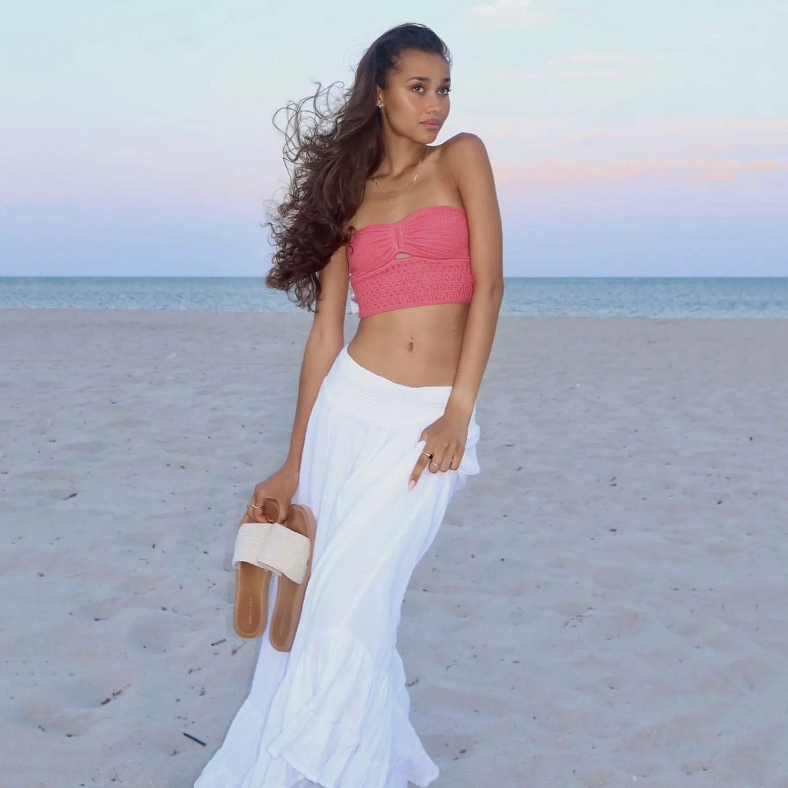 Striped Strapless Knit Bandeau Top for Casual Chic Looks