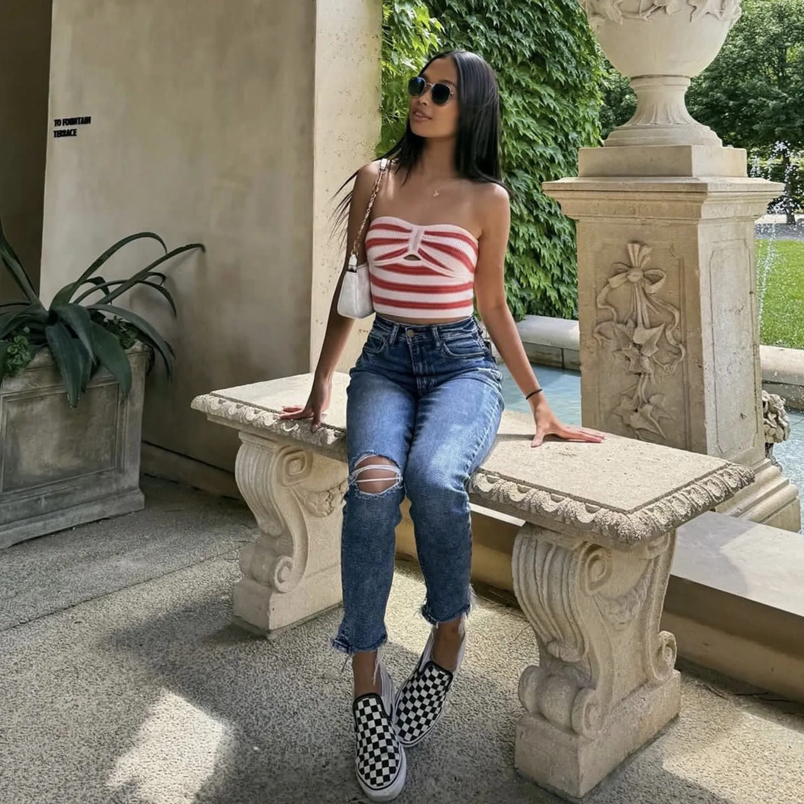 Striped Strapless Knit Bandeau Top for Casual Chic Looks