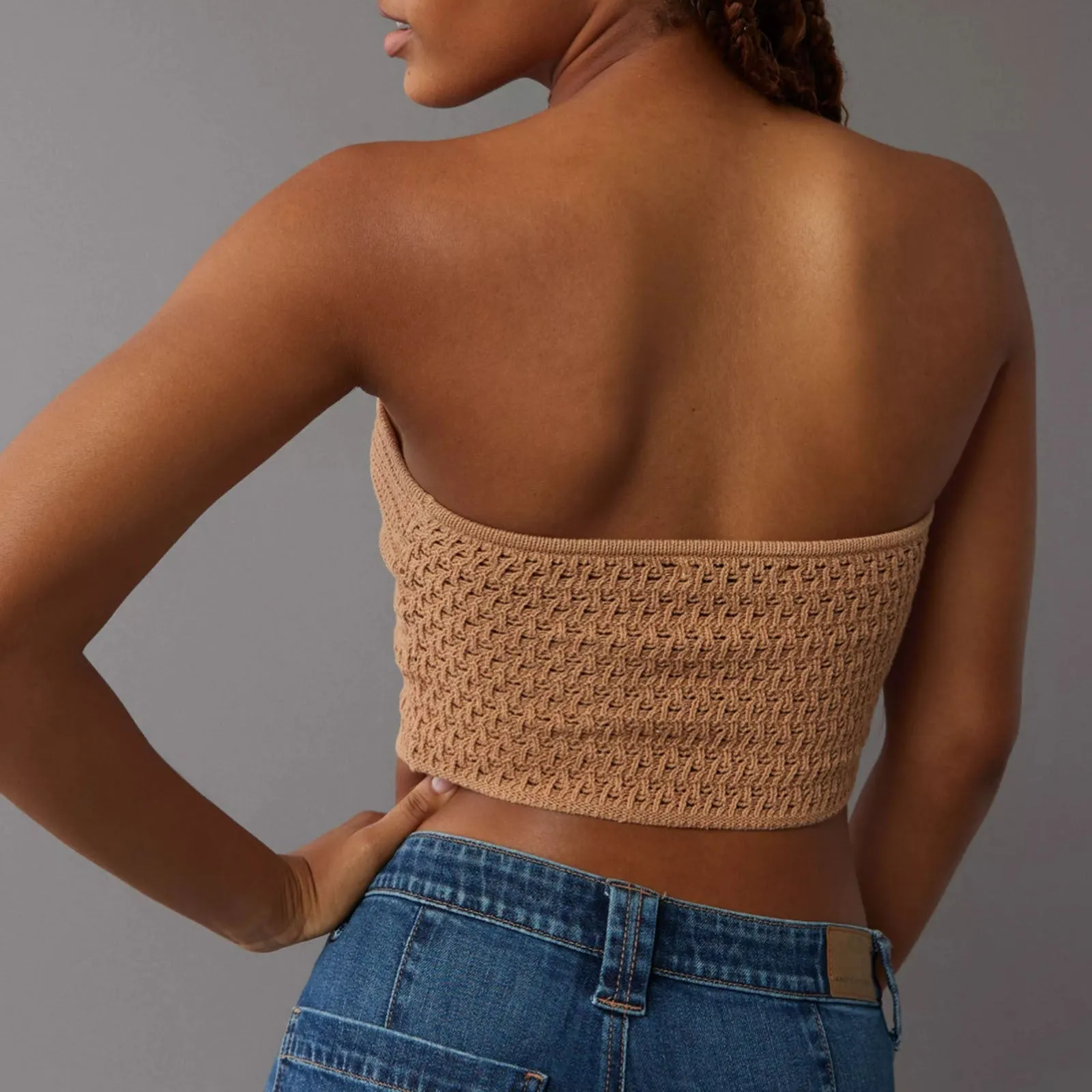 Striped Strapless Knit Bandeau Top for Casual Chic Looks
