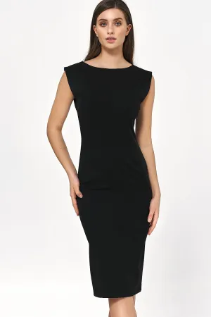 Structured V-Neck Fitted Dress