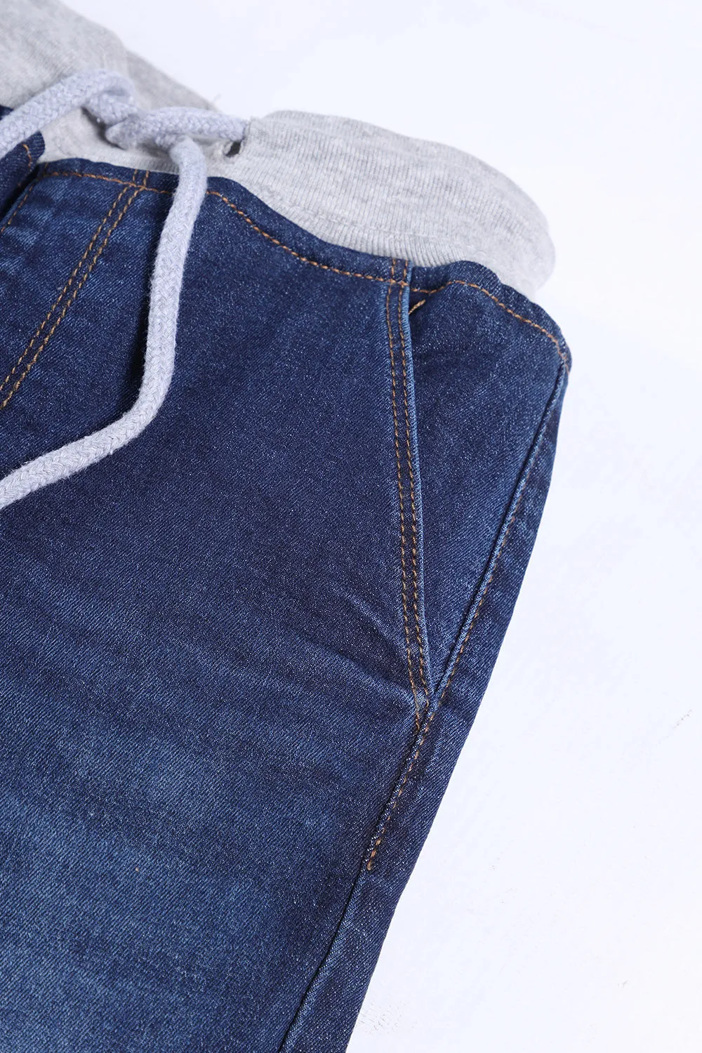 SUMMER - BOY'S RIBBED DARK BLUE SHORT