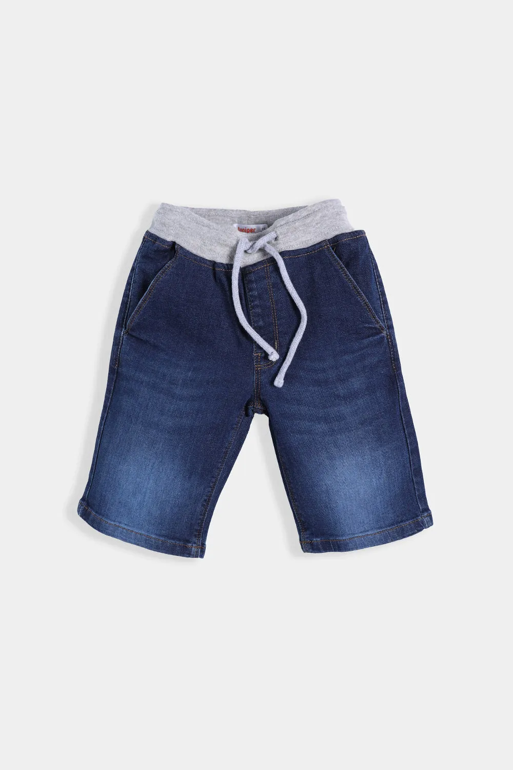SUMMER - BOY'S RIBBED DARK BLUE SHORT