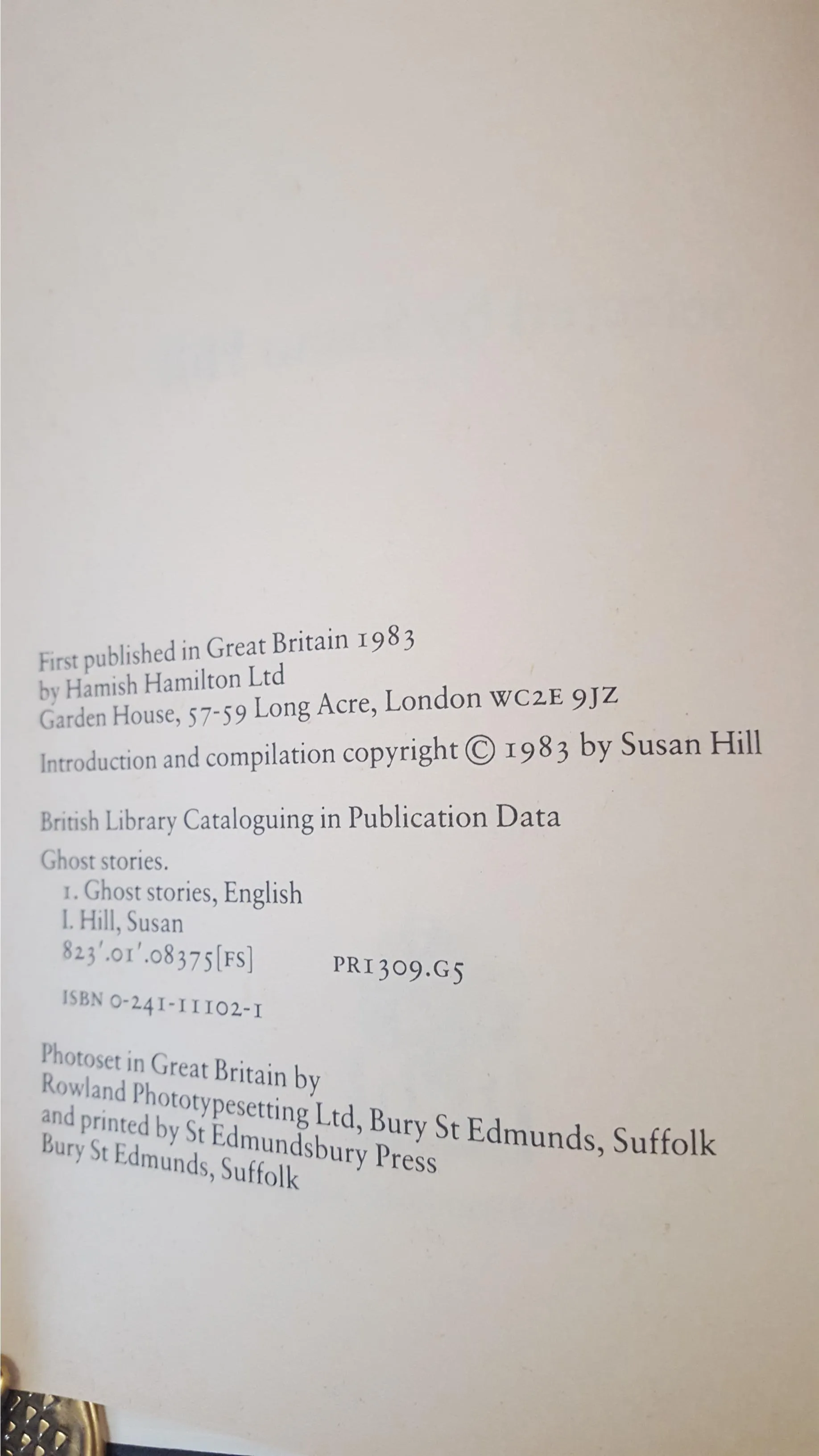 Susan Hill - Ghost Stories, Hamish Hamilton, 1983