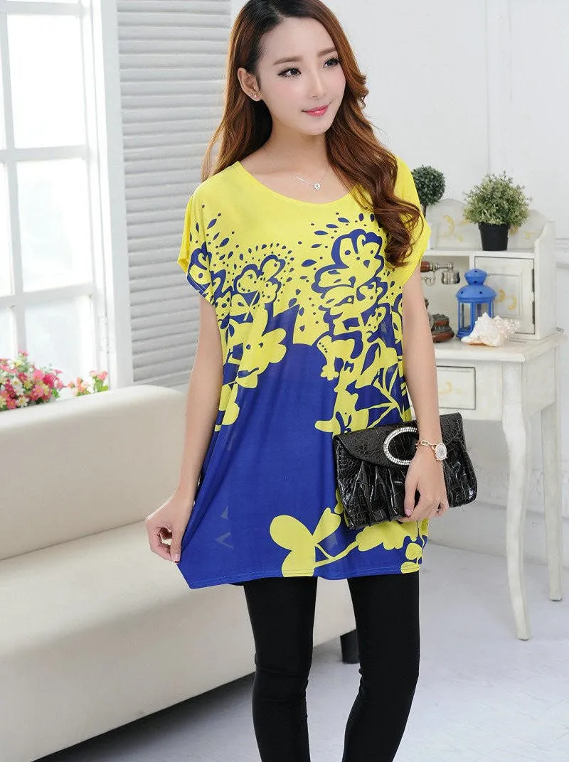 T Shirt Dress Plus Size Women Printing mini dress short sleeve Loose Casual TEES Tops fashion elegant dresses 4xL 5XL