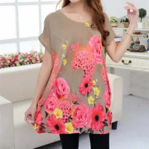 T Shirt Dress Plus Size Women Printing mini dress short sleeve Loose Casual TEES Tops fashion elegant dresses 4xL 5XL