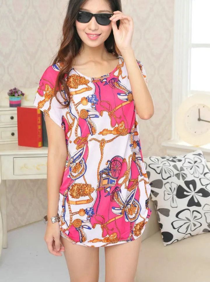 T Shirt Dress Plus Size Women Printing mini dress short sleeve Loose Casual TEES Tops fashion elegant dresses 4xL 5XL