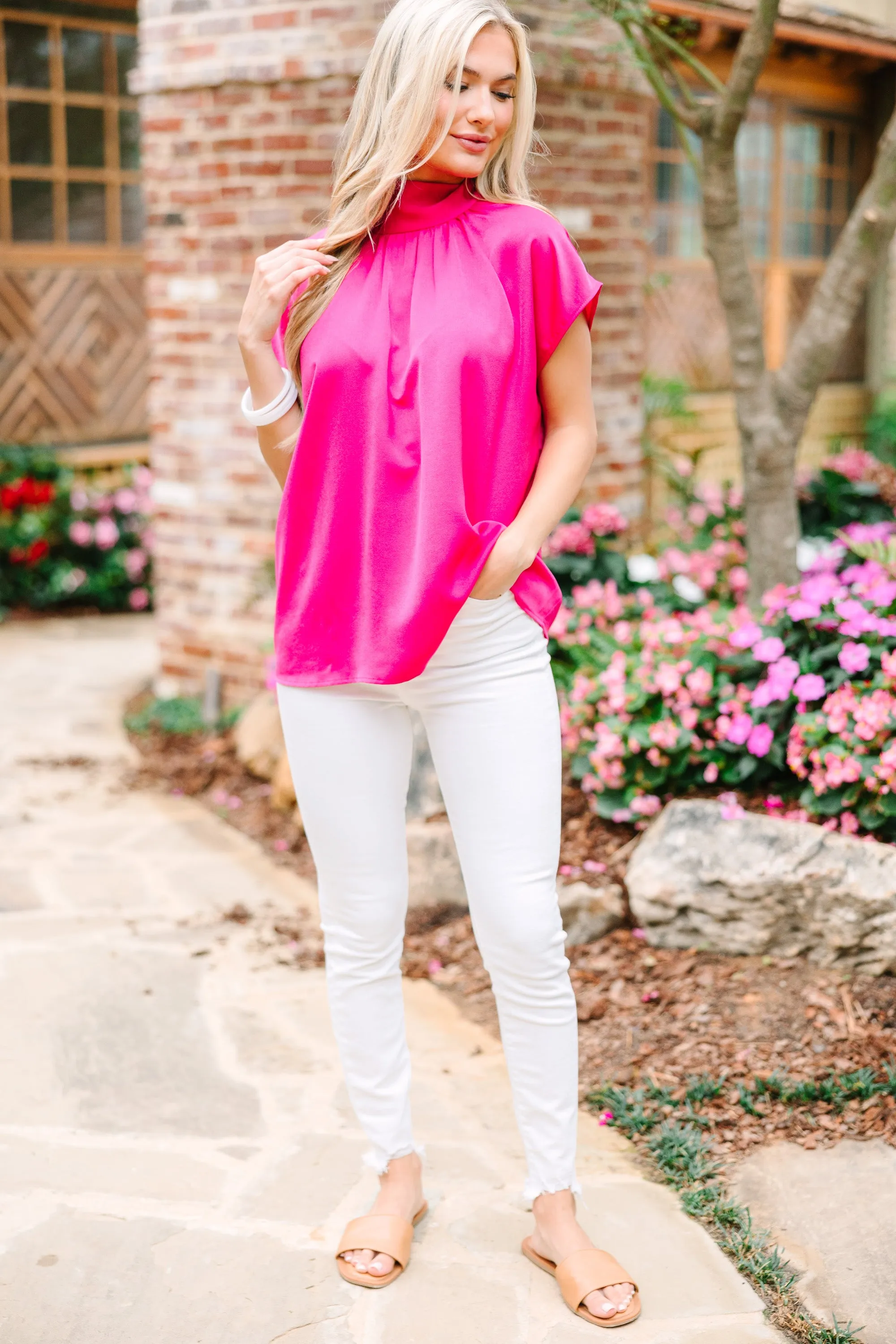 Take A Look Fuchsia Pink Blouse