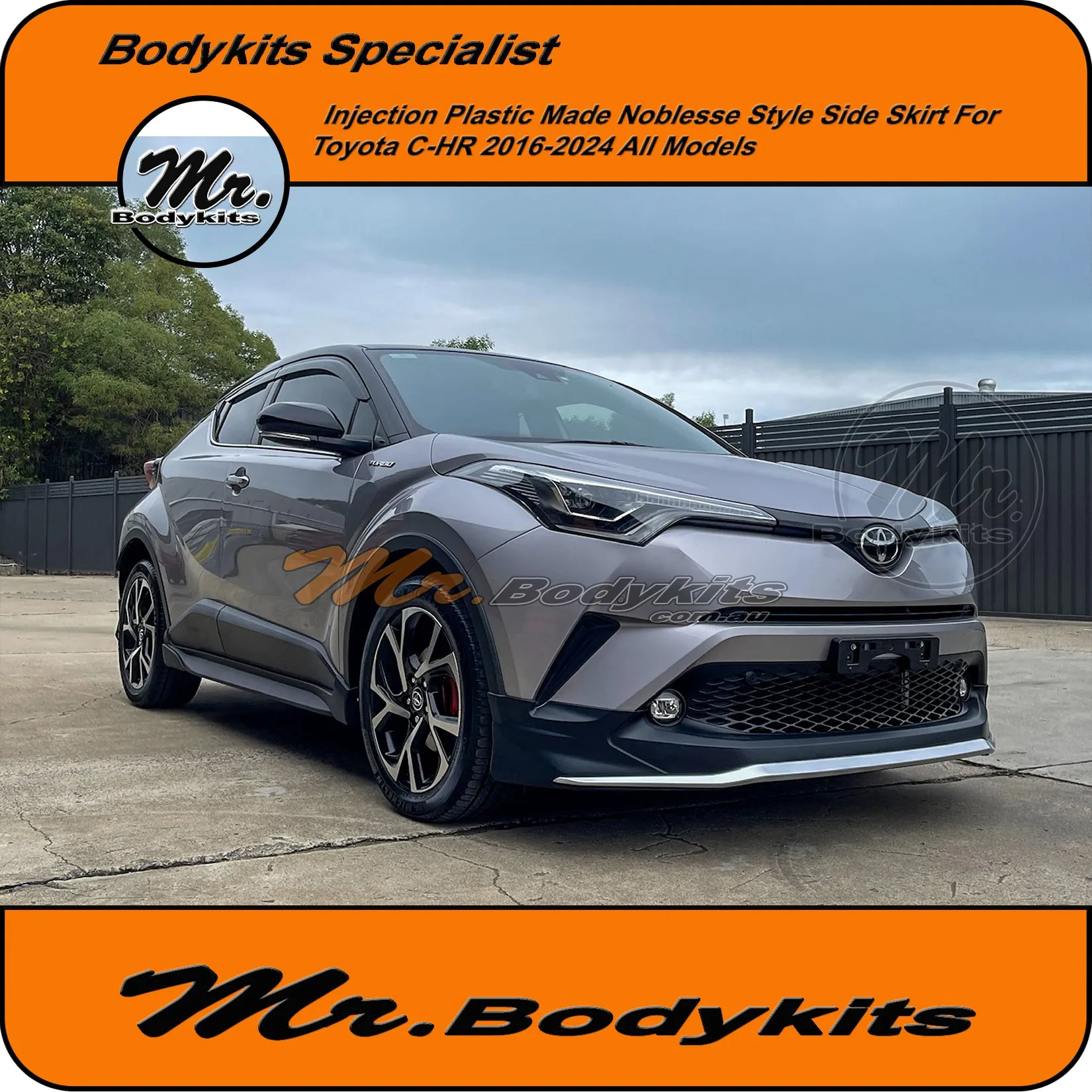 Toyota C-HR Noblesse Style Plastic Side Skirts Bodykits For CHR 2016-2023