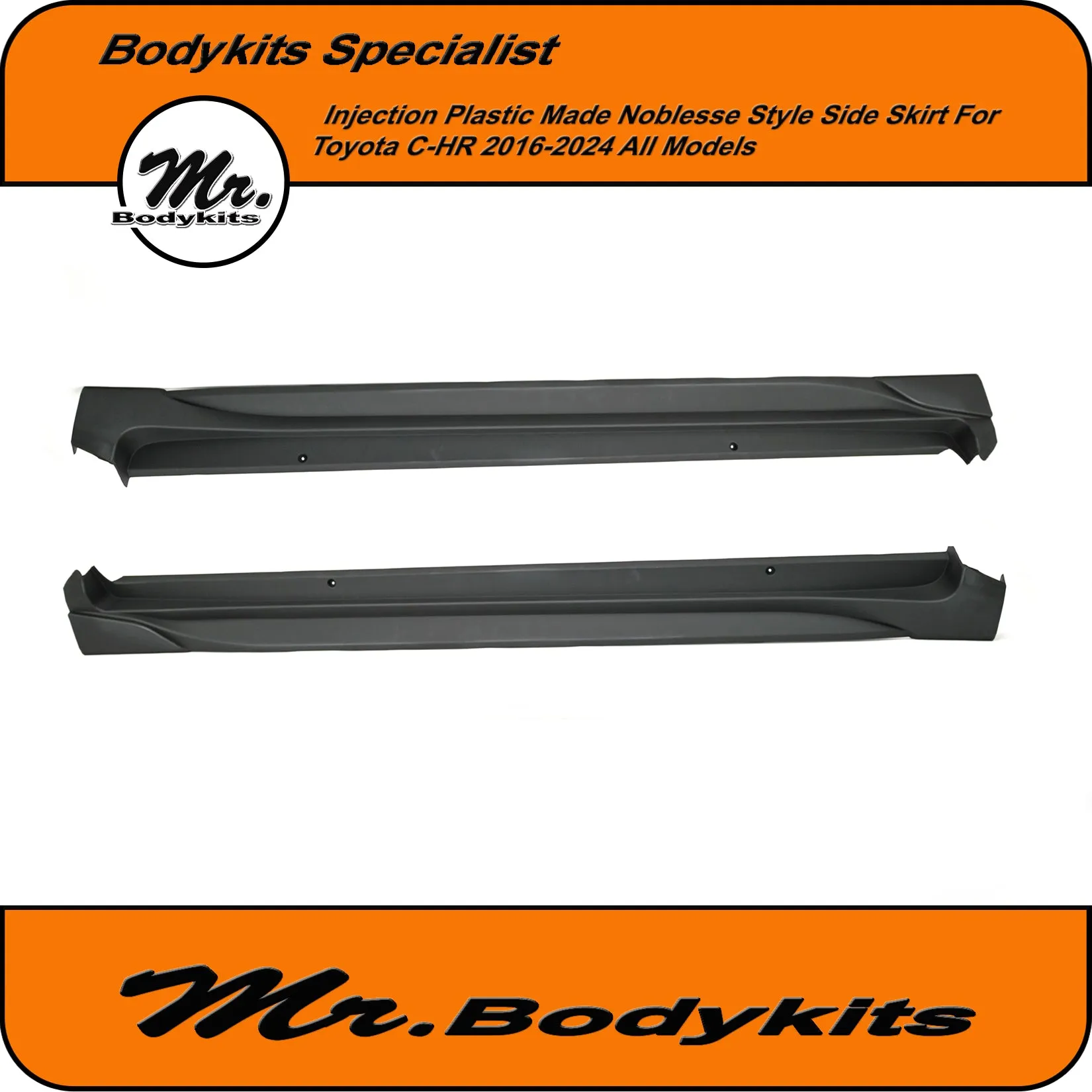 Toyota C-HR Noblesse Style Plastic Side Skirts Bodykits For CHR 2016-2023