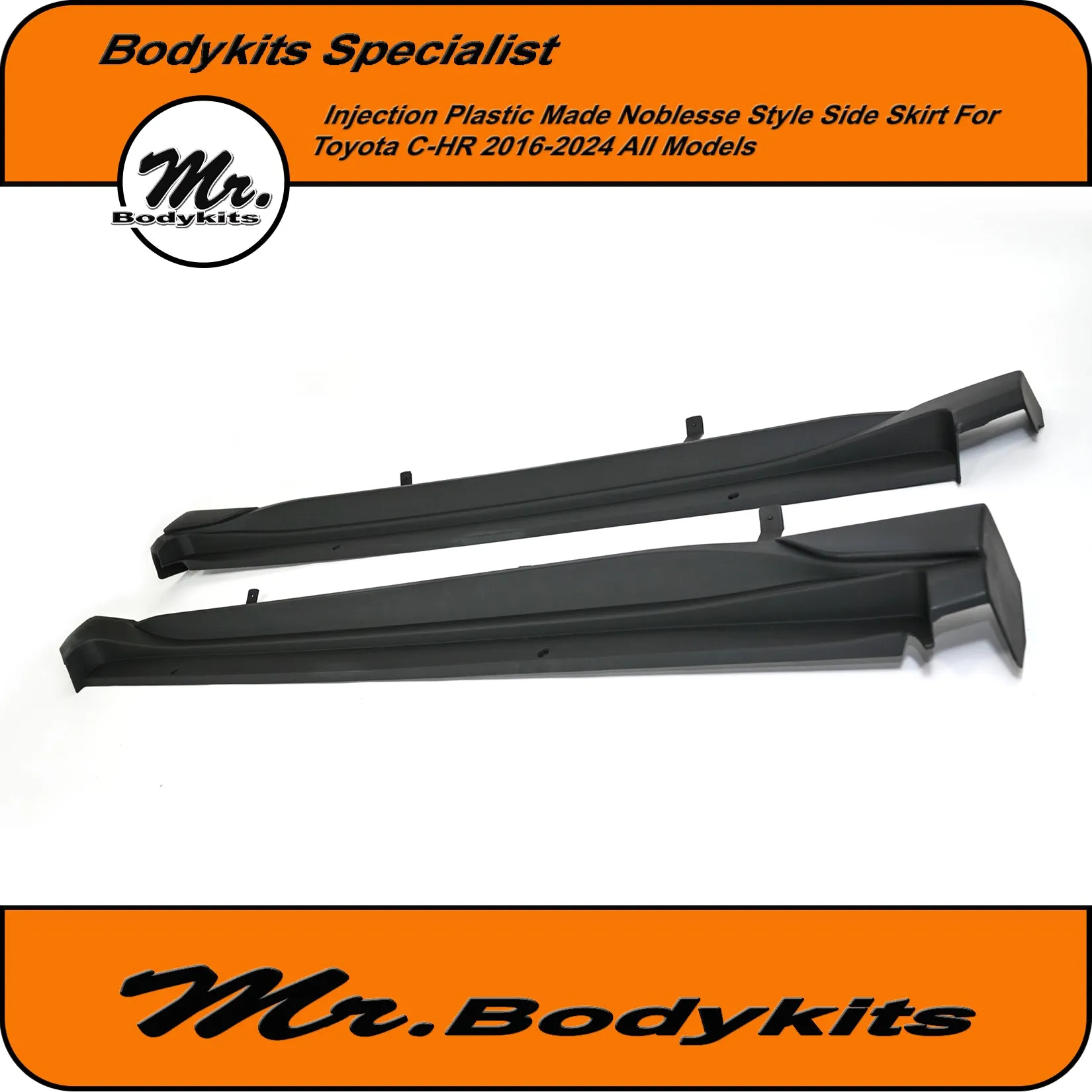 Toyota C-HR Noblesse Style Plastic Side Skirts Bodykits For CHR 2016-2023