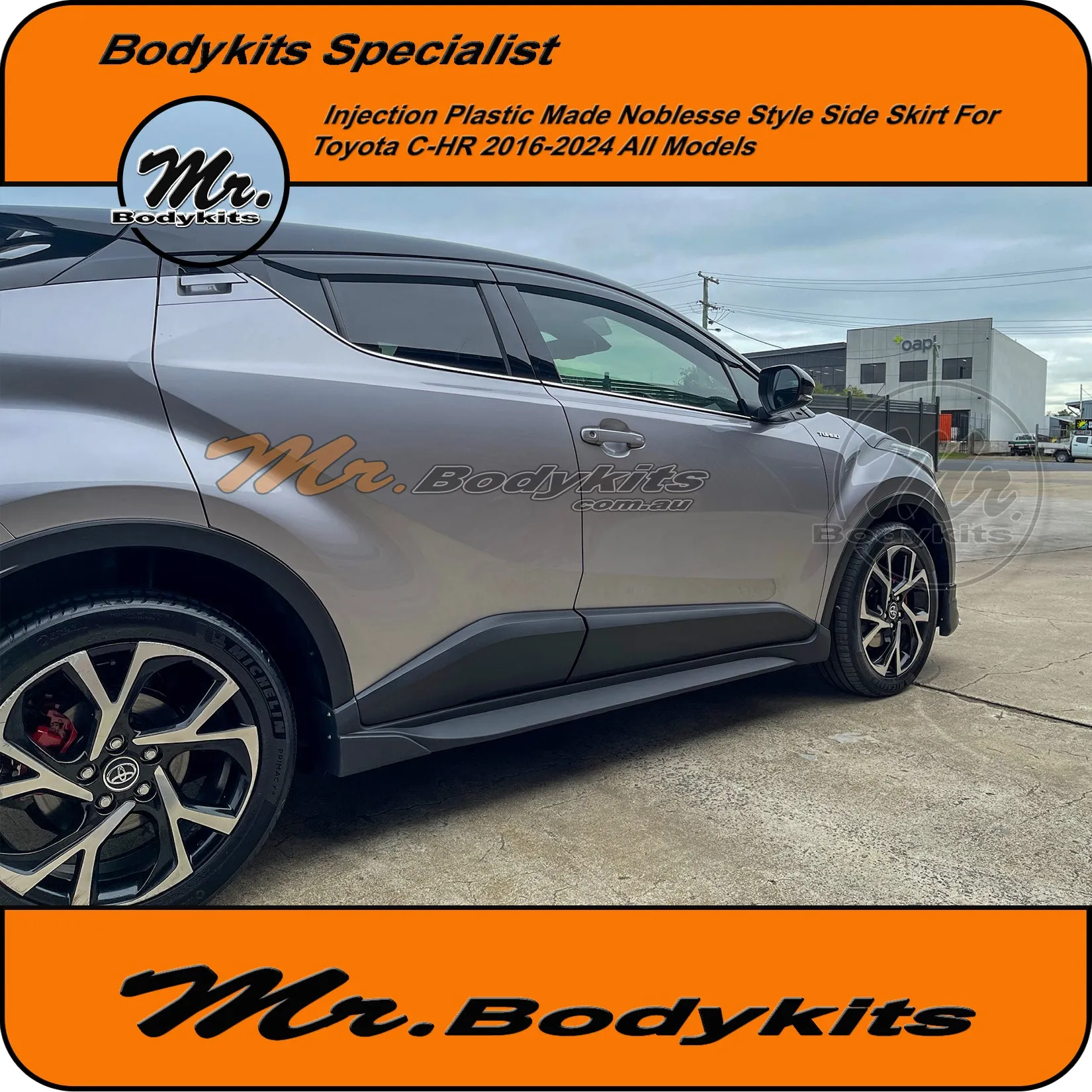 Toyota C-HR Noblesse Style Plastic Side Skirts Bodykits For CHR 2016-2023