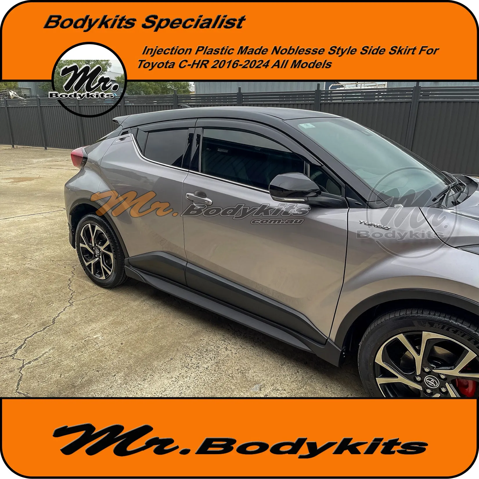 Toyota C-HR Noblesse Style Plastic Side Skirts Bodykits For CHR 2016-2023