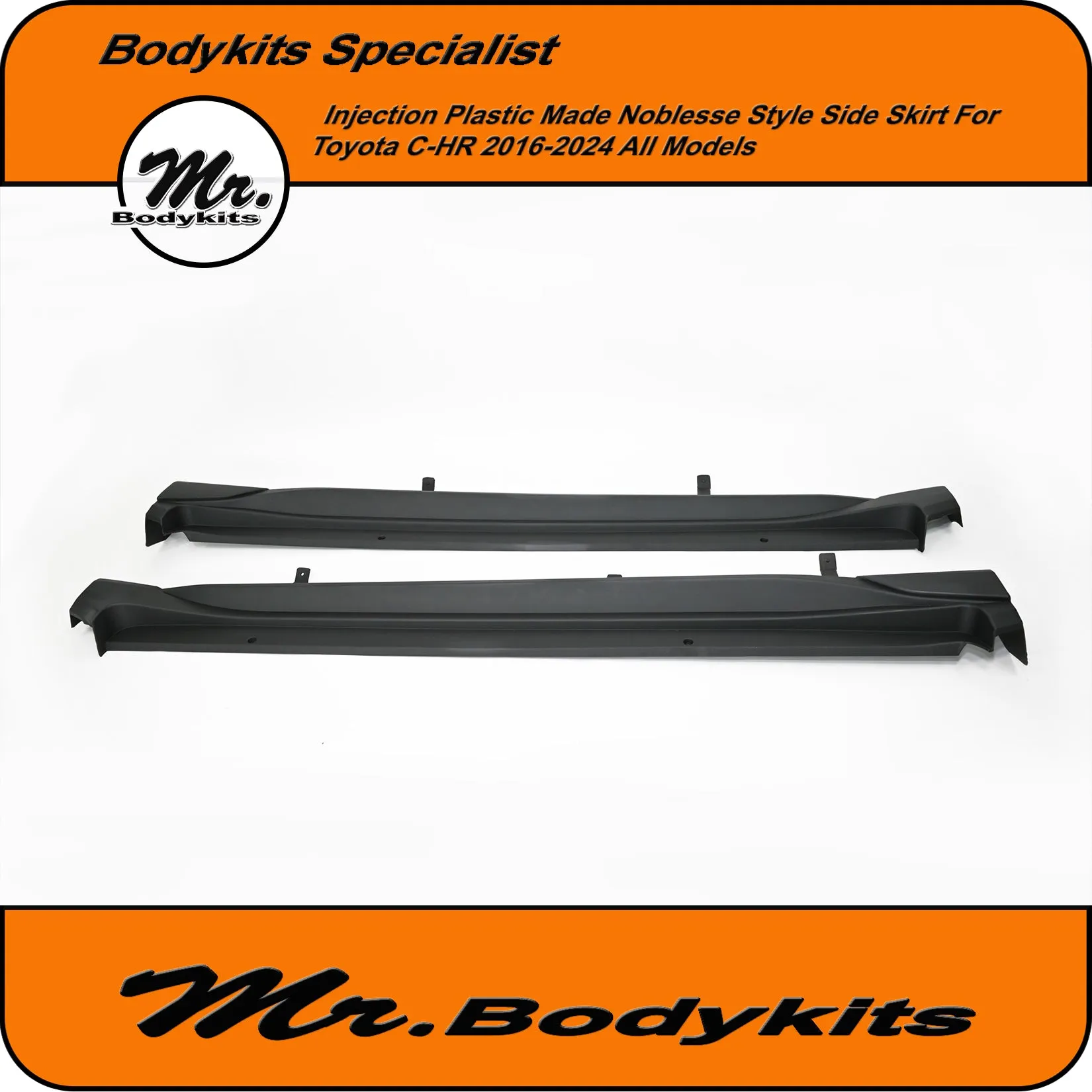 Toyota C-HR Noblesse Style Plastic Side Skirts Bodykits For CHR 2016-2023