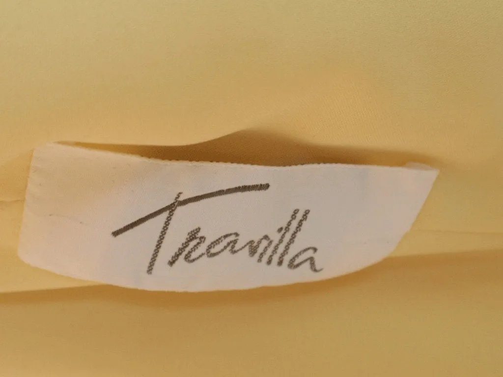 TRAVILLA 1970s Yellow Chiffon Cocktail Dress