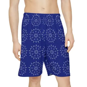 Trendy Men's Sports Shorts with White Pattern Vibe