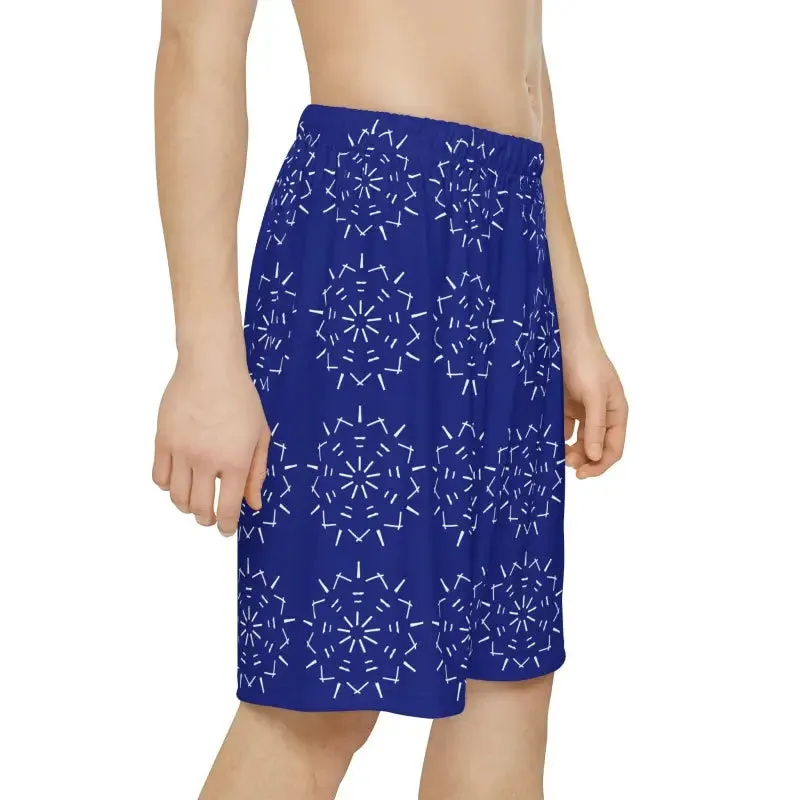 Trendy Men's Sports Shorts with White Pattern Vibe